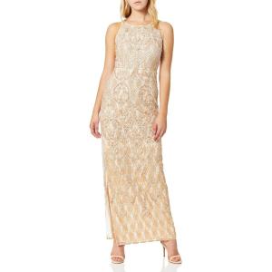 Aidan Mattox Women’s Embroidered Lace Gown(Blush)