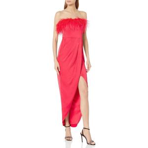 Aidan Mattox Women’s Stretch Satin Strapless Gown(Hot Tomato)