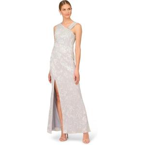 Women’s Pleated Foil Mermaid Gown(Silver)