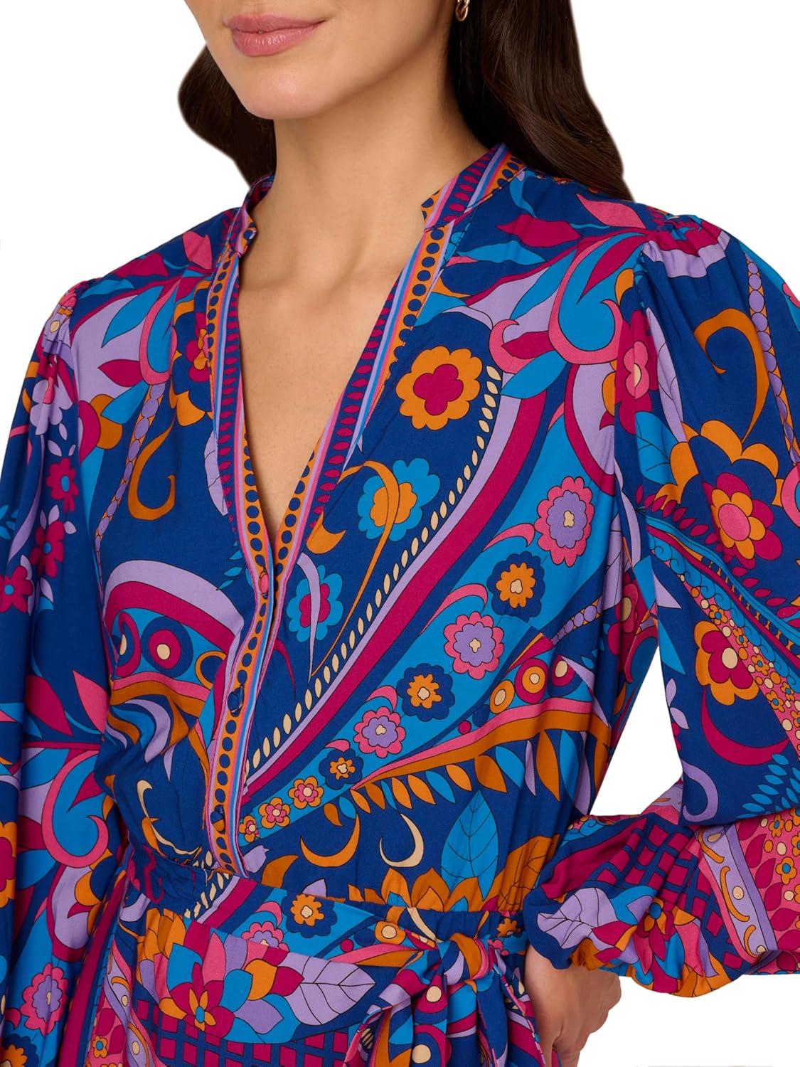 image:imageAdrianna Papell Seersucker Midi DressBlue Multi