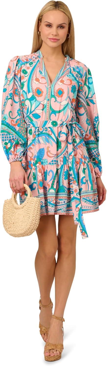 image:imageAdrianna Papell Seersucker Midi DressPeach Multi