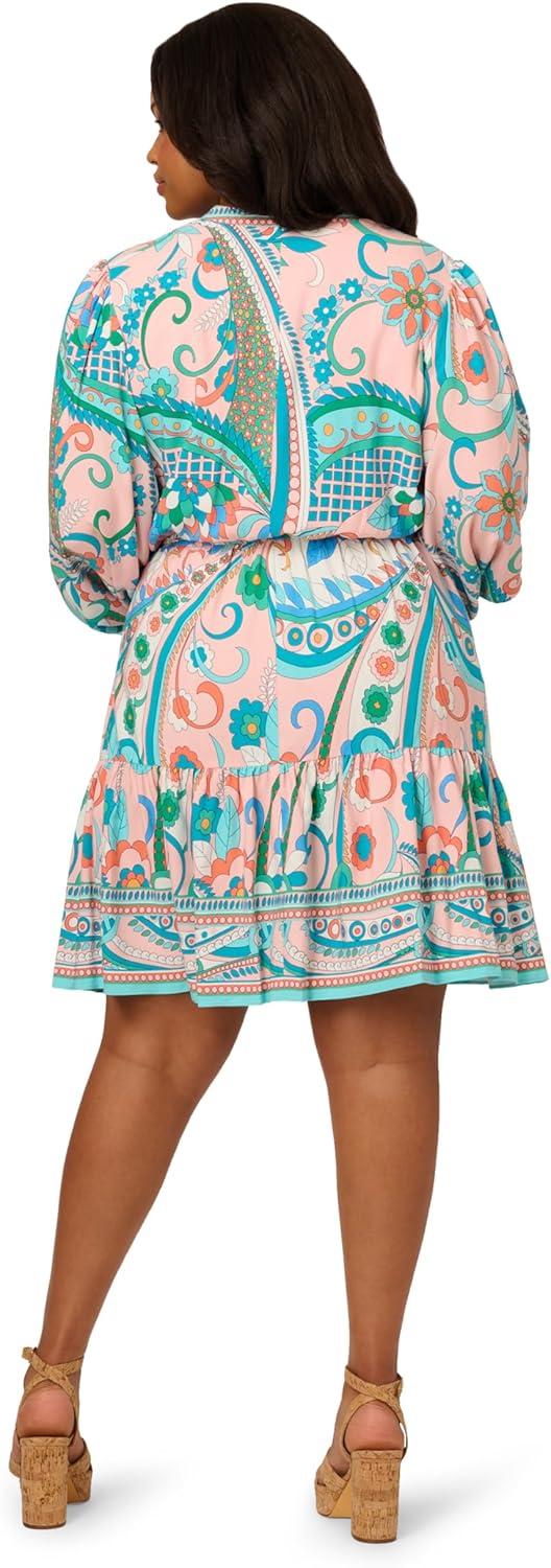 image:imageAdrianna Papell Seersucker Midi DressPeach Multi
