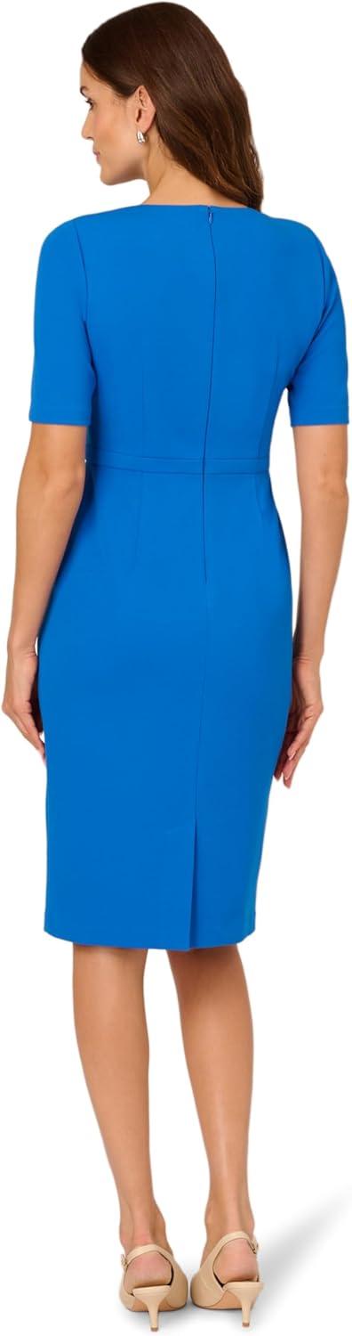 image:imageAdrianna Papell Stretch Crepe Bow Sheath Dress Cool Cobalt 16