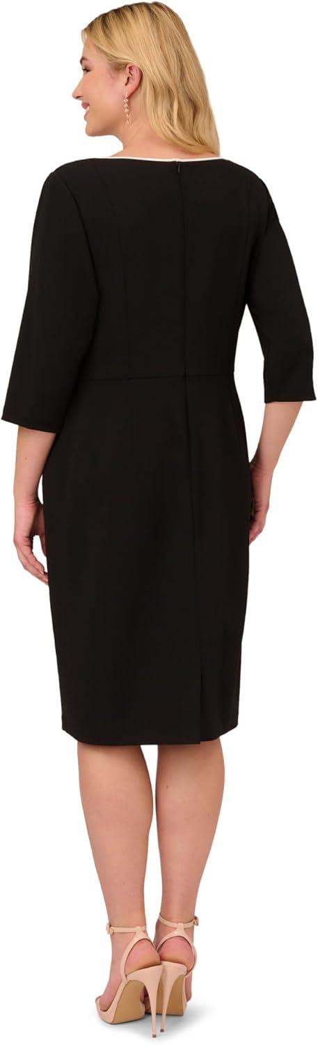 image:imageAdrianna Papell Tipped Crepe Tie DressBlack Ivory