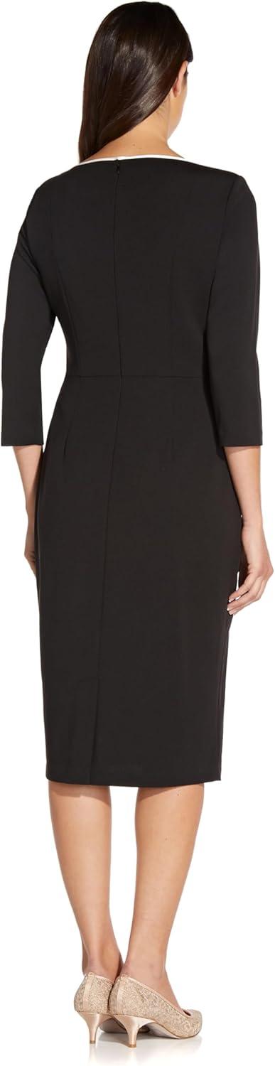 image:imageAdrianna Papell Tipped Crepe Tie DressBlack Ivory