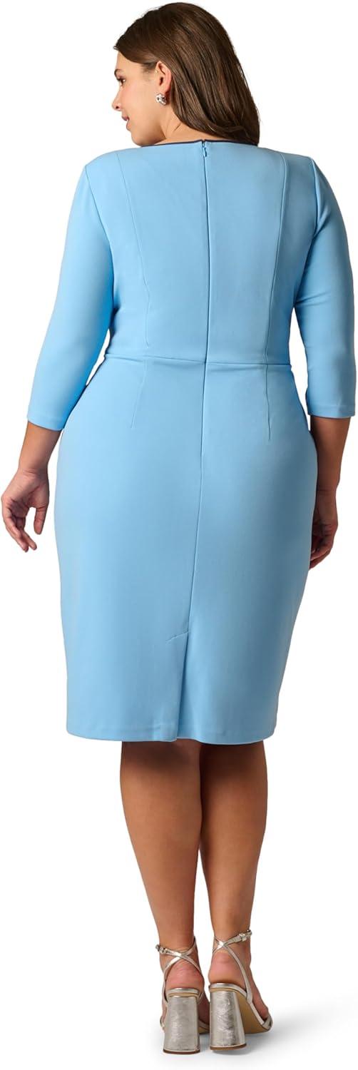 image:imageAdrianna Papell Tipped Crepe Tie DressWaterfallNavy Sateen