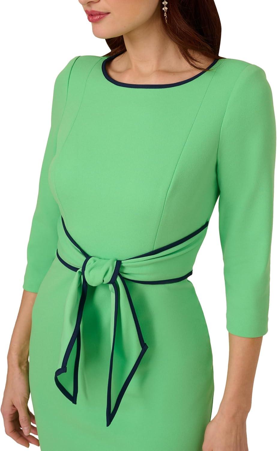 image:imageAdrianna Papell Tipped Crepe Tie DressWild AppleNavy