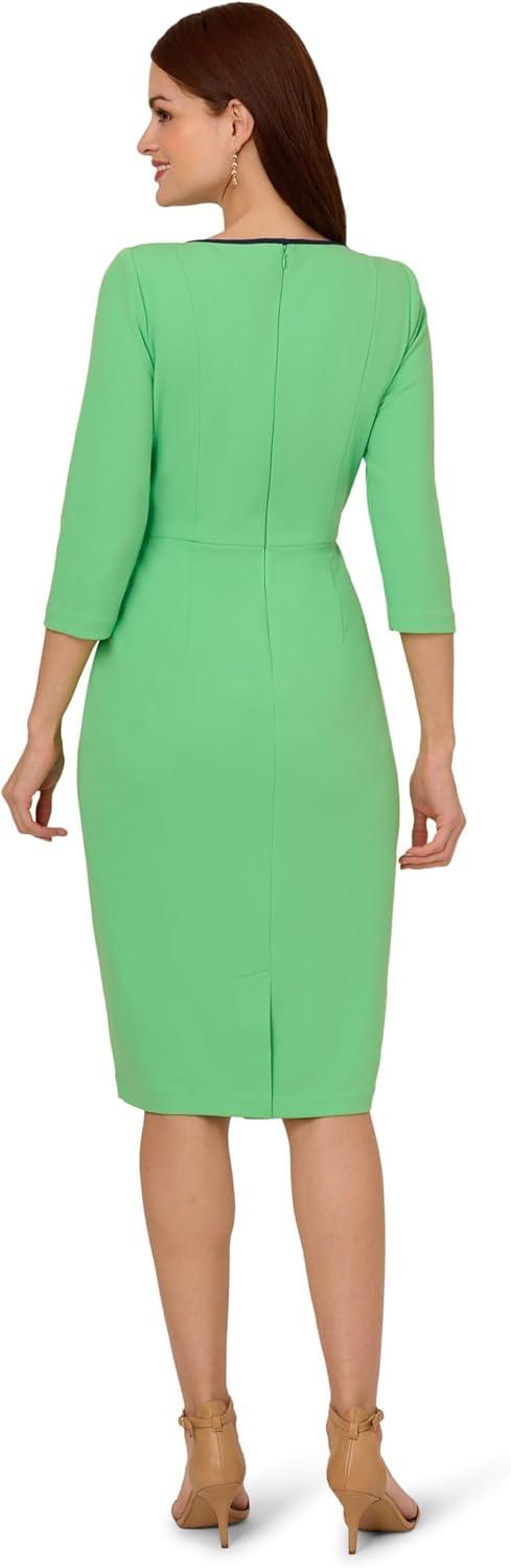 image:imageAdrianna Papell Tipped Crepe Tie DressWild AppleNavy