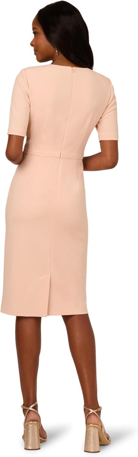 image:imageAdrianna Papell Womens Mini Bow Front Sheath Dress Blush 16