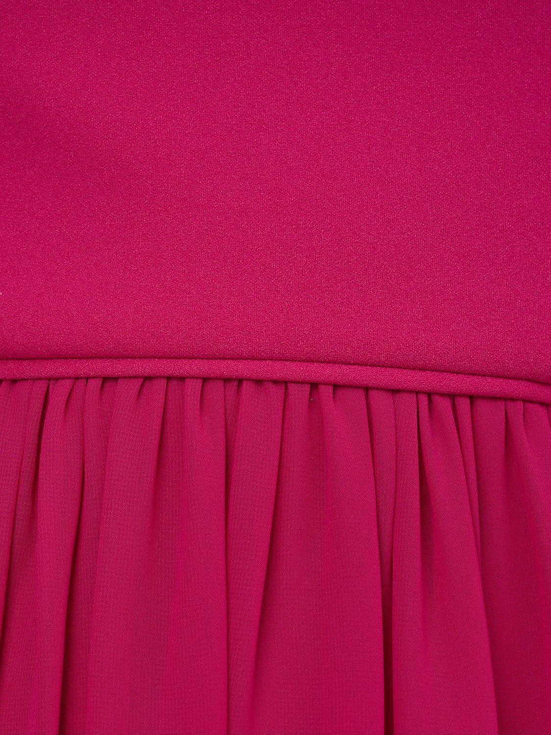 image:imageAdrianna Papell Womens One Shoulder Chiffon Gown Long Evening Gown with Pleated Skirt Fitted Bodice amp Side Leg Slit Bright Magenta 6