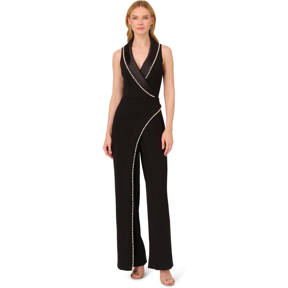 image:imageADRIANNA PAPELL PEARL CREPE JUMPSUIT IVORY