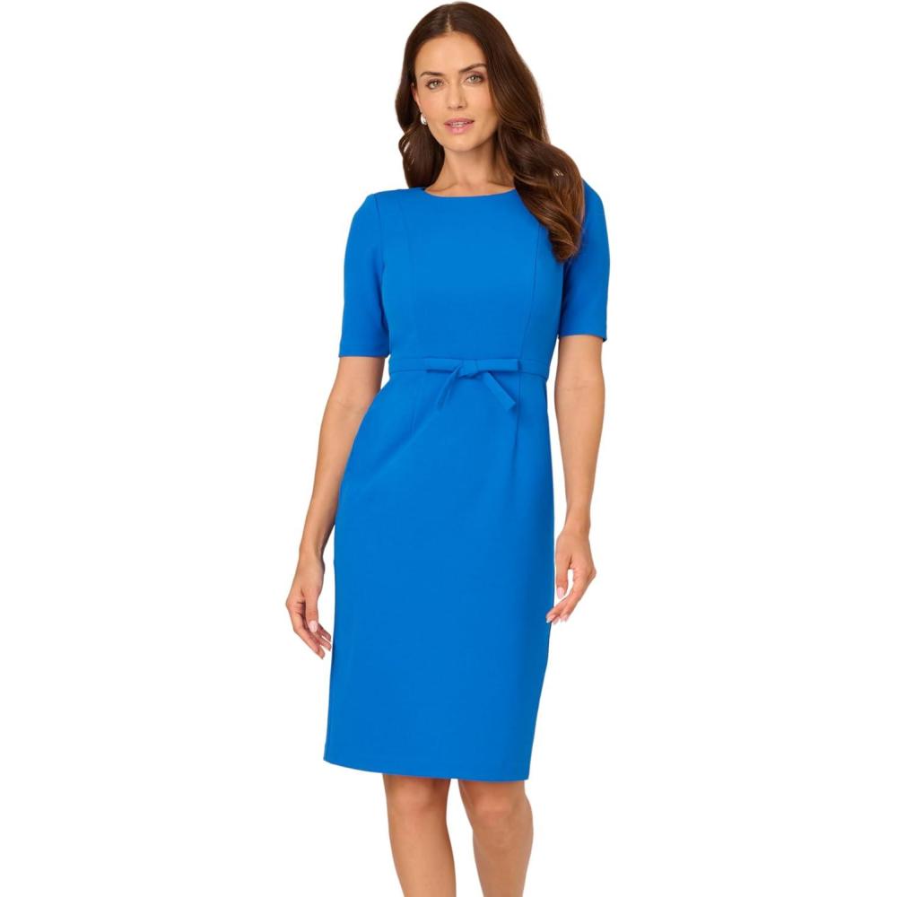 image:imageAdrianna Papell Stretch Crepe Bow Sheath Dress Cool Cobalt 16