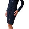 Adrianna Papell Combo Shawl Collar Midi Dress