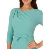 Adrianna Papell Drape Neck Sheath MIDI Dress(Smoky Jade)