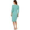 Adrianna Papell Drape Neck Sheath MIDI Dress(Smoky Jade)