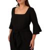 Adrianna Papell, Knit Crepe Tie Front Jumpsuit(Black)