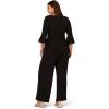 Adrianna Papell, Knit Crepe Tie Front Jumpsuit(Black)