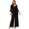 Adrianna Papell, Knit Crepe Tie Front Jumpsuit(Black)