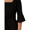 Adrianna Papell, Knit Crepe Tie Front Jumpsuit(Black)
