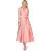 Adrianna Papell, Lapel Mikado Ankle Dress(Apricot Ice)