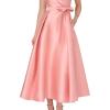 Adrianna Papell, Lapel Mikado Ankle Dress(Apricot Ice)