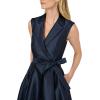 Adrianna Papell, Lapel Mikado Ankle Dress(Midnight)