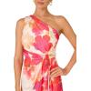 Adrianna Papell ONE Shoulder Chiffon Gown, Ivory/Pink Multi, 18