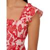 Adrianna Papell Seersucker Midi Dress(Orange/Ivory)