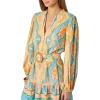 Adrianna Papell Seersucker Midi Dress(Peach Multi1)