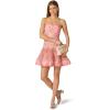 Adrianna Papell Seersucker Midi Dress(Pink Multi2)