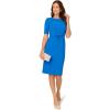 Adrianna Papell Stretch Crepe Bow Sheath Dress, Cool Cobalt, 16