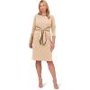 Adrianna Papell Tipped Crepe TIE Dress Alabaster/Black