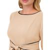 Adrianna Papell Tipped Crepe TIE Dress Alabaster/Black