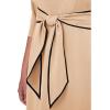 Adrianna Papell Tipped Crepe TIE Dress Alabaster/Black