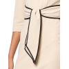 Adrianna Papell Tipped Crepe Tie Dress(Alabaster/Black)