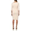 Adrianna Papell Tipped Crepe Tie Dress(Alabaster/Black)