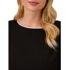 Adrianna Papell Tipped Crepe Tie Dress(Black Ivory)