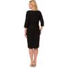 Adrianna Papell Tipped Crepe Tie Dress(Black Ivory)