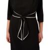 Adrianna Papell Tipped Crepe Tie Dress(Black Ivory)
