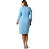 Adrianna Papell Tipped Crepe Tie Dress(Waterfall/Navy Sateen)