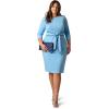 Adrianna Papell Tipped Crepe Tie Dress(Waterfall/Navy Sateen)