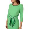 Adrianna Papell Tipped Crepe Tie Dress(Wild Apple/Navy)