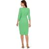 Adrianna Papell Tipped Crepe Tie Dress(Wild Apple/Navy)