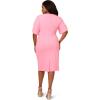 Adrianna Papell Women’s Knit Crepe Pearl Midi Dress | Knee Length Cocktail Dress with Pearl Trim & Tailored Fit(Cherry Blossom)