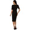 Adrianna Papell Women’s Mini Bow Front Sheath Dress, Black, 16