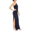 Adrianna Papell Women’s One Shoulder Jersey Gown(Midnight)