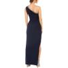 Adrianna Papell Women’s One Shoulder Jersey Gown(Midnight)