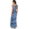 Adrianna Papell Women’s Printed Chiffon Gown(Blue Multi)