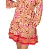 Adrianna Papell Women’s Printed Flounce Dress(Pink Multi)