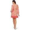 Adrianna Papell Women’s Printed Flounce Dress(Pink Multi)
